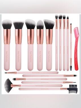 Perfection Pink and Rose Gold Professional Makeup Brush Set